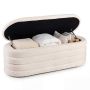 Bench with storage box, 108.5 l, White, 124.5 × 43.2 × 45.7 cm