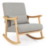 Rocking armchair, With lumbar cushion, Gray, 78.74 × 82.55 × 66.04 cm