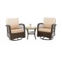 Swinging outdoor furniture set, 3 pieces