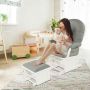 Rocking chair with pouf, light gray