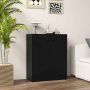 Living room cabinet, 2 doors, 3 shelves, Black, 70 × 85.5 × 34 cm