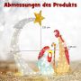 Lighting nativity set, 3 figures, 140 LED lights, 145 × 151 cm
