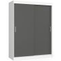 Wardrobe NORE CLP Mono 150, white/dark grey