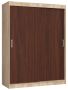 Wardrobe NORE CLP Mono 150, dark brown/oak color