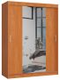 Wardrobe NORE CLP 150 with mirror, light brown