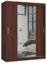 Wardrobe NORE CLP 150 with mirror, dark brown