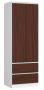 Wardrobe NORE S, white/dark brown