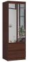 Wardrobe NORE Star S60 with mirror, dark brown