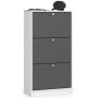 Shoe cabinet NORE3, white/gray