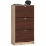 Shoe cabinet NORE3, dark brown/oak
