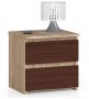 Nightstand NORE CL2 40 cm., dark brown/oak color