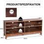 TV stand, 4 open shelves, 147.32 × 60.96 × 40.64 cm