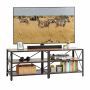 Telerilaud Relaxdays 10052349_8250, 4 avatud sektsiooni, pruun/must, 140 × 52 × 39 cm