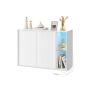 Telerialus SONGMICS HOME BBK372W01, valgustuse ja klaasriiuliga, Valge, 100 × 71 × 39 cm