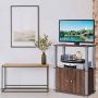 TV stand, Cabinet and open shelves, Brown, 60.96 × 80.01 × 29.21 cm