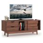 TV table, with storage compartment and 2 drawers, 121 × 46 × 46 cm