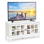TV stand, With doors, 3 shelves, Black/white, 114 × 48 × 61 cm