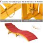 Patio lounger, foldable with cushion, brown, 190 × 55 × 52 cm