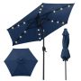 Patio umbrella, 18 LED, Blue, 230 × 225 cm