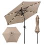 Patio umbrella, 18 LED, Brown, 230 × 225 cm