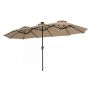 Patio Umbrella, Double-Sided, 108 LED Lights, Brown