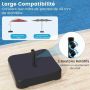 Terrace umbrella, double-sided, 48 LED lights with base, 470 × 280 × 251 cm