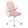Mesh office chair, with lumbar support, Pink, 63 × 92–100 × 63 cm