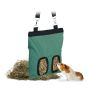 Küülikute heinakott Relaxdays, 2 ovaalset ava, roheline/must, 25 × 31 × 1,5 cm