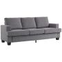 Trivietė sofa, šenilinis audinys, plieninis rėmas, pilka