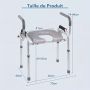 Toilet seat riser, 5 height levels, 70 × 44 × 74–84 cm