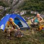Tourist tent, 3 in 1, 3-4 people, 260 × 223 × 154 cm