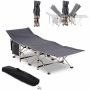 Outsunny folding bed 190x68x52cm., gray/cream color