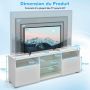 TV stand, 2 doors, White, 146 × 35 × 53 cm