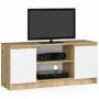 TV-alus AkordV2, 2 ust, valge/pruuni, 120 × 55 × 40 cm