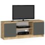 TV-alus RTV K140, 2 ust, pruun/hall, 140 × 55 × 40 cm