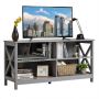 TV stand, with 4 open shelves, Grey, 120 × 60 × 40 cm