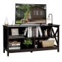 TV stand, with 4 open shelves, Brown, 120 × 60 × 40 cm