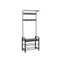 Outerwear rack and shoe bench HSR040B03, brown/black