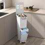 Universal 3-in-1 kitchen trash can with tilting container, 3 compartments