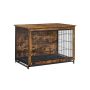 Sturdy dog ​​cage for home with removable tray, vintage brown color