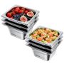 Stainless steel steam pans 1/6 size, 1.7 L, 6 pcs. pack