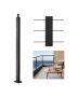 Stainless Steel Black Cable Railing Post, 36x2x2 Inch, Horizontal Holes