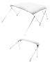 3-panel boat bimini top, 600D polyester, aluminum frame, light gray, 72" x 85-90" x 46"
