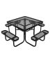 Outdoor picnic table with benches, steel, 45.7 inch, black