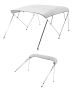 4-panel boat bimini top, 600D polyester, aluminum frame, light gray, 96" x 73-78" x 54"