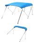 4-panel boat bimini top, 600D polyester, aluminum frame, 96" x 73-78" x 54", blue