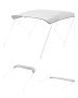 4-panel bimini boat canopy, 600D polyester, 96"x97-103", light gray, waterproof and sun protection, with storage box