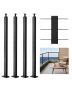 4 Stainless Steel Cable Patio Railing Posts, Black, 42x1x2 Inch