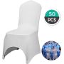 Stretchy white spandex folding chair covers, 50 pcs.