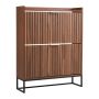 Shoe cabinet with 2 drawers, walnut color, freestanding